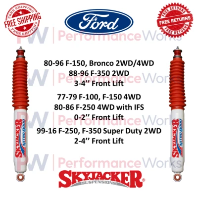 Par de Amortecedores Dianteiros Skyjacker Nitro para Ford Bronco, F-150, F-100, F-250/F-350 SD - Imagem 1 de 4
