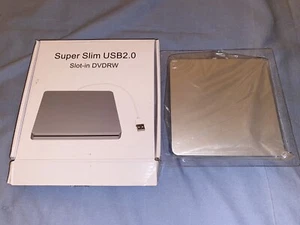 New Super Slim USB 2.0 External Portable DVDRW Drive For Apple & PC Universal - Afbeelding 1 van 7
