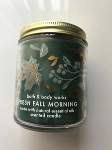 NEW BATH & BODY WORKS FRESH FALL MORNING SMALL 1-WICK 7 OZ.SCENTED CANDLE  - Picture 1 of 2