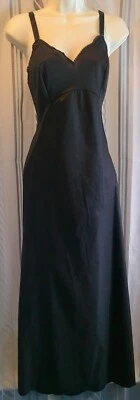 Винтажный «Komar» официальный длинный тафта Antron III зубчатый кромки/разрез скольжения в черном 36 - Изображение 1 из 4