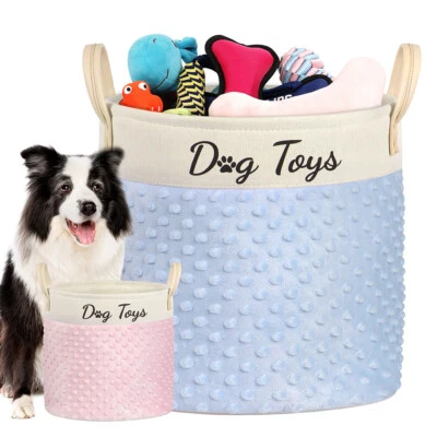 Foldable Dog Toy Storage Basket Box Bin Pet Organizer For Dogs Toys Accessories - Image 1 of 4