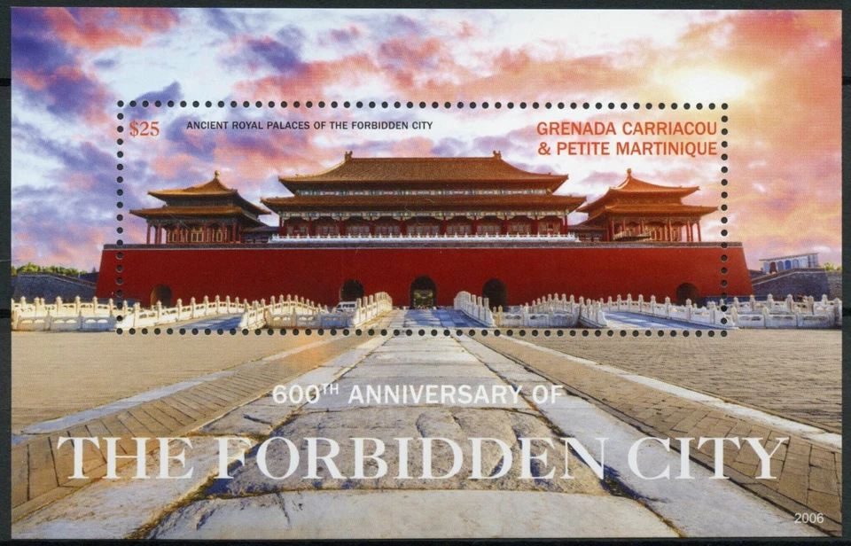 Grenadines Grenada Architecture Stamps 2020 MNH Forbidden City Art 1v S/S - Image 1 of 1