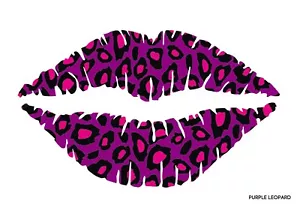 Halloween Fancy Dress Purple Cheetah Leopard Jaguar Print Lip Tattoo Make Up - Picture 1 of 2