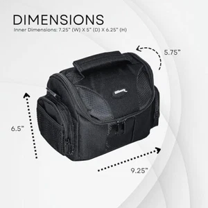 NEW Black Digital Camera~Camcorder Medium Size Gadget Bag Carry/Shoulder Strap - Picture 1 of 9