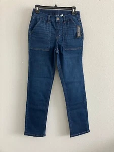 Denim & Co. Pantalones de mezclilla elásticos fáciles regulares de pierna recta - profundos (talla 8) a476972 - Imagen 1 de 4