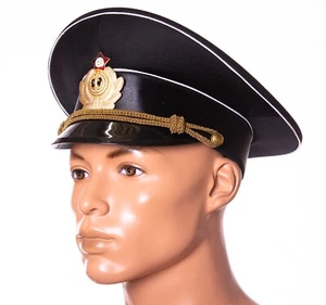 Soviet Russian Red Army parade officer cap USSR Navy Force - Picture 1 of 11