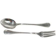 Christofle PERLES Silverplate Serving Spoon & Fork Set, 10", No Monogram