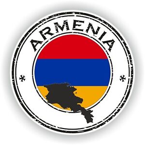 Armenia Asia Round Vinyl Sticker / High Resolution Quality Waterproof