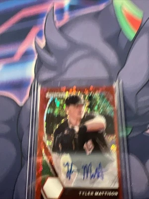 Tyler Mattison 2021 Prizm Draft RED DONUT CIRCLE AUTO Bryant Detroit Tigers /99 - Image 1 of 2