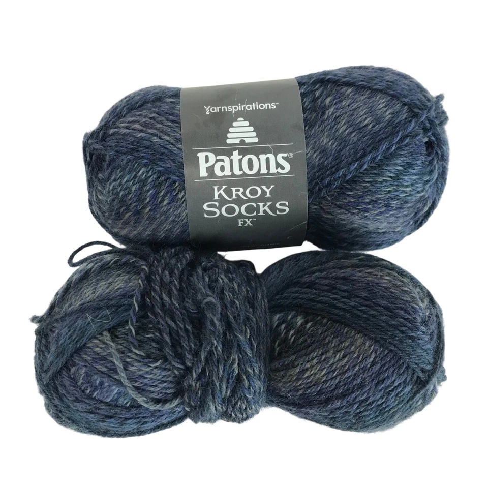 Calcetines Patons Kroy hilo FX 175 OZ 50 g 166yds 75 lana 25 nailon mezcla azul Foto 1 de 4