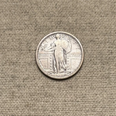 Cuarto de dólar Standing Liberty 1917 tipo 1 25C en muy buen estado TL Foto 1 de 2