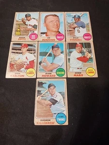 1968 TOPPS SMITH BUNNING EX/NM STARGELL CARLTON EX HOWARD MARIS VG/EX KILLEBREW - Picture 1 of 15