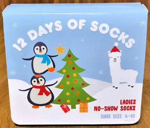 12 Days Of Socks Ladies No-Show Socks Shoe Size: 4-10 New - Picture 1 of 3