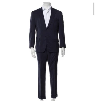 Isaia Aquaspider Solid Navy Suit 2-Bt Sz EU 46 S / US 36  S / W 30 - Image 1 of 4