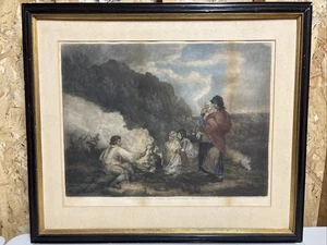 G Morland I.R. Smith The Fern Gatherers Stipple incisione 1799 stampa - Foto 1 di 22
