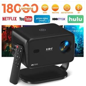 AutoFocus Smart 4K FHD Projector 18000LMS WiFi Video Home Theater 1080P US - Picture 1 of 13