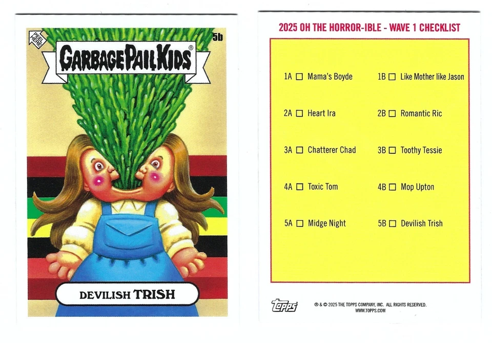 2025 GPK OH THE HORROR-IBLE WAVE 1 DEVILISH TRISH 5b CHECKLIST CARD - Image 1 of 1