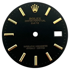 Original Rolex Oyster Perpetual Date 34mm Zifferblatt Matt Schwarz & Gold 15000 - Bild 1 von 4