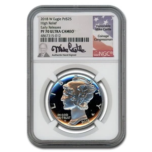 2018-W 1 oz Proof Palladium Eagle PF-70 UCAM NGC (ER, Castle) - Picture 1 of 3