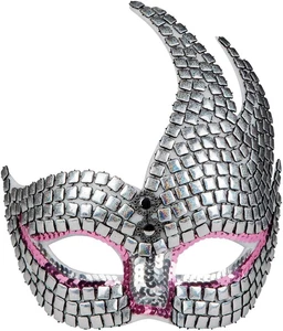 00286 Maschera Mosaico Veneziano Argento - Foto 1 di 12