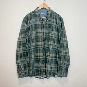 Michael Bastian Mens Green Plaid Corduroy Long Sleeve Shirt Size XXL - Picture 1 of 5