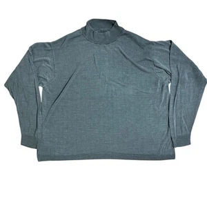 Suéter Murano 100% Seda Para Hombre Rayas Gris Cuello Simulado Talla 2X Capa Base - Imagen 1 de 8