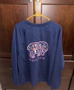 IVORY ELLA Navy Blue Women's Sweatshirt  Oversized Fit XL Boho NWT - Picture 1 of 9