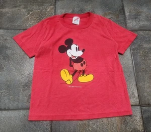 Vintage 90s Walt Disney Youth Medium (10-12) Mickey Mouse Jerzees Red T Shirt - Picture 1 of 7