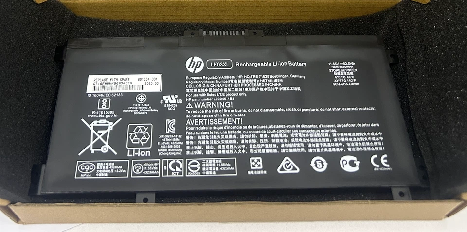 Genuine LK03XL Battery HP ENVY x360 15-cp 15-cp0008au 15-cp0012au 15m-cp 52.5Wh - image 1 of 3