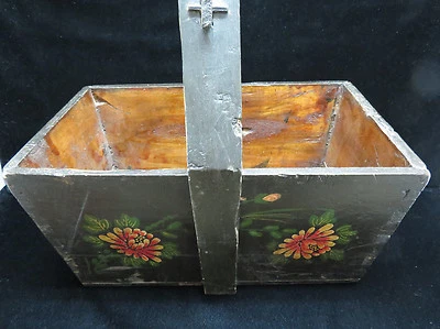 Cesta grande china vintage pintada a mano para tejer/coser/mag Foto 1 de 4