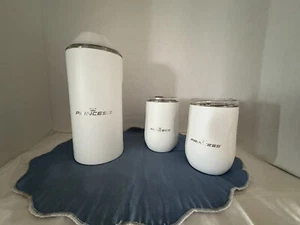 NEW! VINGLACE Wine Chiller 3 pc Gift Set W/2 Glass Stemless Wine Tumblers/White - Picture 1 of 20
