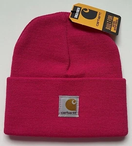 Carhartt YOUTH Beanie Hat Hot Pink Raspberry One Size NWT - Picture 1 of 12