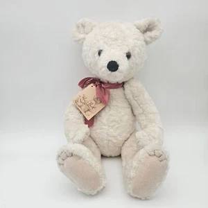 Oso de peluche blanco articulado hecho a mano por artista de 18" Sozo Creation Doris McCain - Imagen 1 de 10