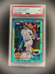 2023 Topps Chrome Anthony Volpe Rookie Aqua Lava Refractor #’d /199 PSA 9 - Picture 1 of 2