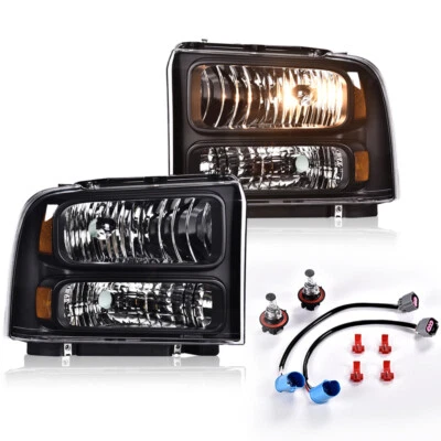 Fit For 1999-2004 Ford Super Duty F250 F350 Excursion Conversion Headlights New - Изображение 1 из 4