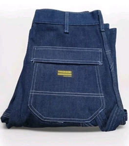 New VTG Toughskins Union Made Utility Jeans 34"×34 Carpenter Painter Blue Denim - Picture 1 of 13