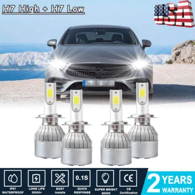 Para Mercedes-Benz C300 2008-2017 - Faro delantero LED 4x bombillas haz alto-bajo Foto 1 de 4