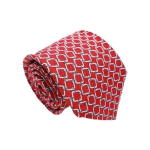 Brooks Brothers Necktie Red Geometric Silk Neck Tie 60x3.25"  - Picture 1 of 5