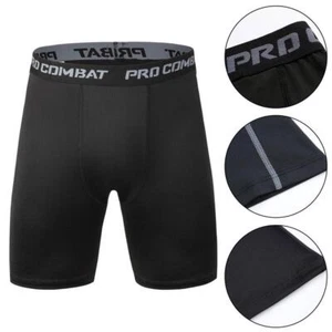 Mens Compression Pants Sports Leggings Basketball Shorts Workout Yoga - Picture 1 of 14