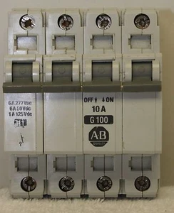 Allen Bradley 1492-CB3-G100 10 Amp 3-poliger Schutzschalter + 1492-ACB-H1 AUX 10A **XLNT** - Bild 1 von 5