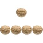  Set of 5 Bamboo Double-Layer Bird's Nest Food Storage Bins with Lids Toy Basket