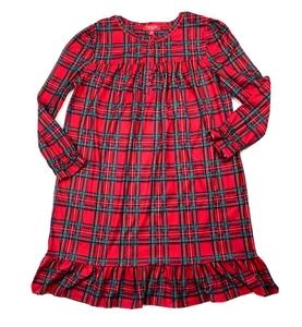 Family PJs Macy’s Red Plaid Gown Size Large 10/12 Girls - Picture 1 of 5