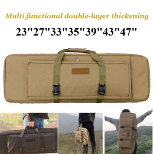 Hunting Gun Case Double Backpack 23"-47" Tactical Carbine Rifle Bag Waterproof - Picture 1 of 9
