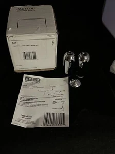 New Original DELTA Metal Lever Handle Accent Set with Lift Rod Knob Chrome a24 - Picture 1 of 1