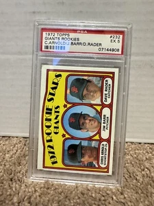 1972 Topps BB S.F. GIANTS ROOKIE STARS Jim Barr, Dave Rader, Chris Arnold PSA 5 - Picture 1 of 2