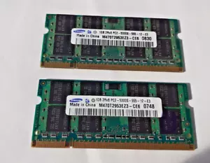 SAMSUNG APPLE MACBOOK PRO MEMORY 2006 2007 2008 2GB (1+1GB) PC2-5300S RAM DDR2 - Picture 1 of 2