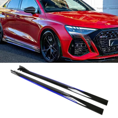 For Audi S3 S4 S5 86" Side Skirt Extension Rocker Panel Splitter Black Blue Foto 1 de 4