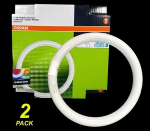 2 x 32W T9 Circular Fluorescent Tubes Lamps Globe Cool White 4000K Osram Lumilux - Picture 1 of 2