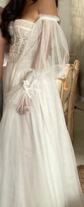 Liz Martinez “Rain” Wedding Dress Size 6 With Matching Sleeves - Picture 1 of 9