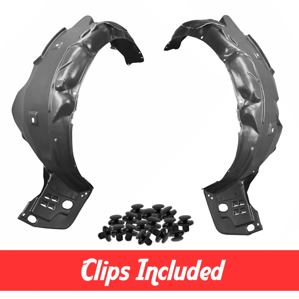 Driver & Passenger Side Fender Liner Set w/ Clips For 12-15 Honda Civic Coupe Foto 1 de 4